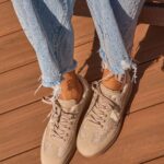 Riviere Taupe Raffia Sneakers
