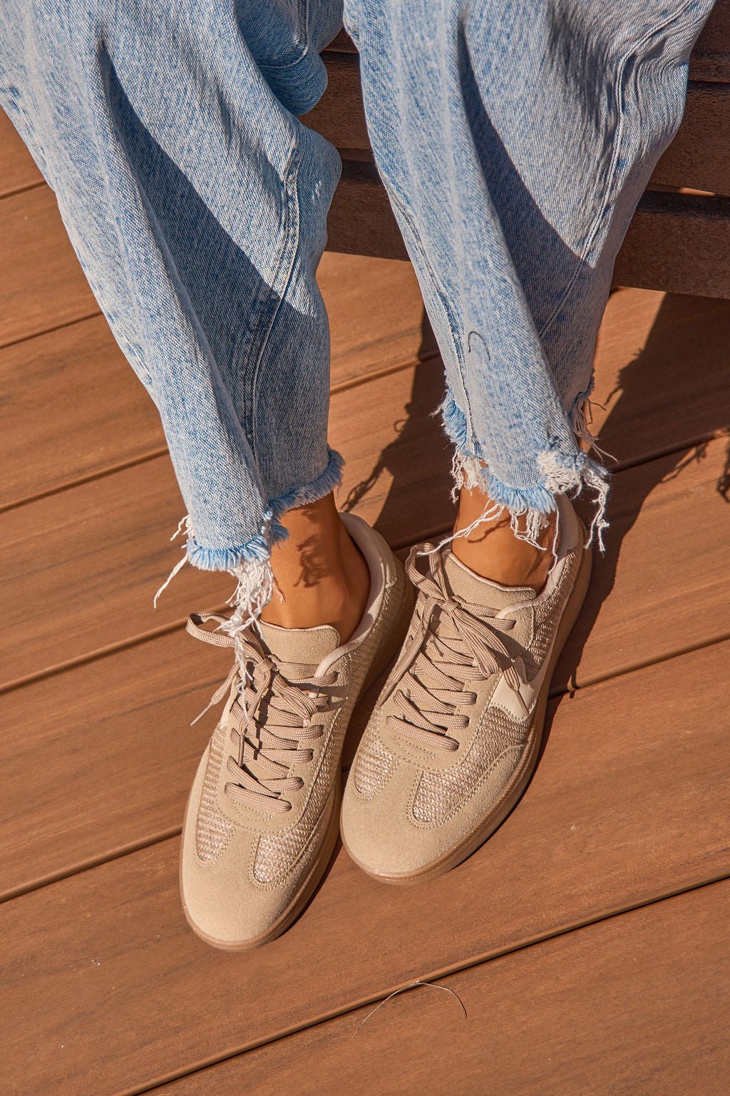 Riviere Taupe Raffia Sneakers